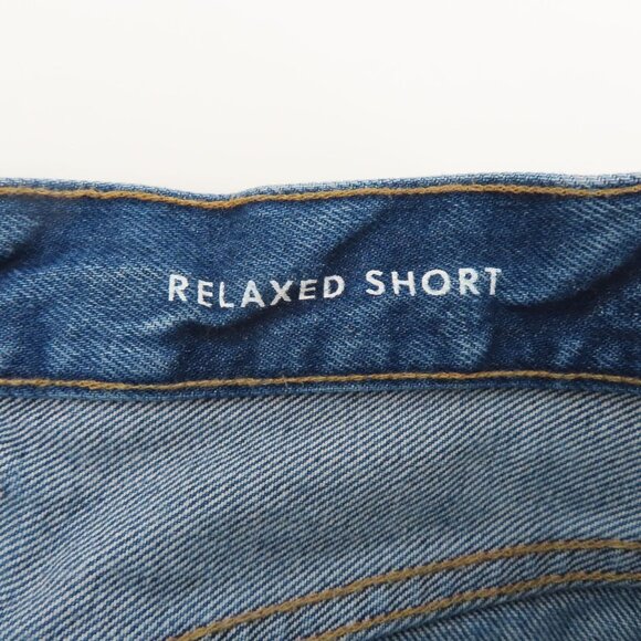 J Crew Women 26 Relaxed Short Raw Hem Whiskered Blue Denim Shorts All Cotton - Picture 10 of 15